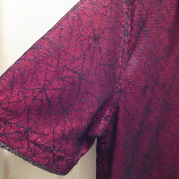 Morbid Threads Vintage Black Spiderweb Cobweb Lace Red Shirt Button Up Goth Men - Picture 7 of 14